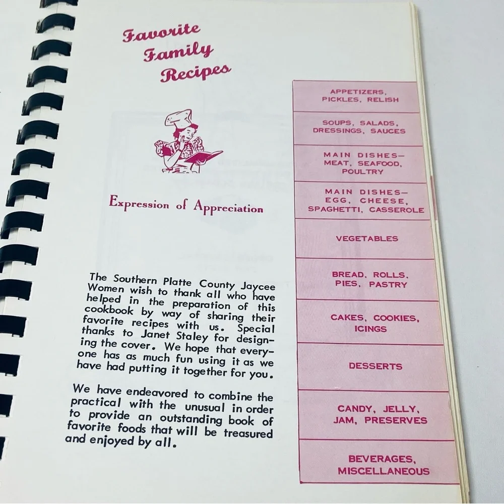 Vintage 1981 Kitchen Witchery Jaycee Women Platte County Cookbook Cook‎ Book